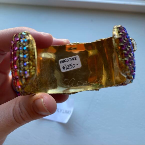 Vintage Pididdly Links Blue Handmade Snake Gem Bracelet - Picture 4 of 10